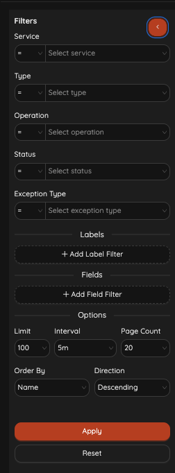 Filters Panel